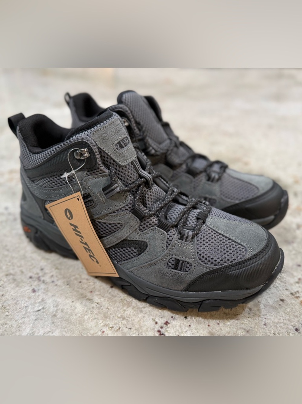 Hi-Tec Men's Gray and Black Trail Hiking Boots “NWT”